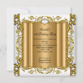 Elegant  White Gold Fabulous 50th Birthday Kaart (Achterkant)