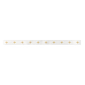Elegant White & Gold Fleur De Lis Ribbon Satijnen Lint (Voorkant)