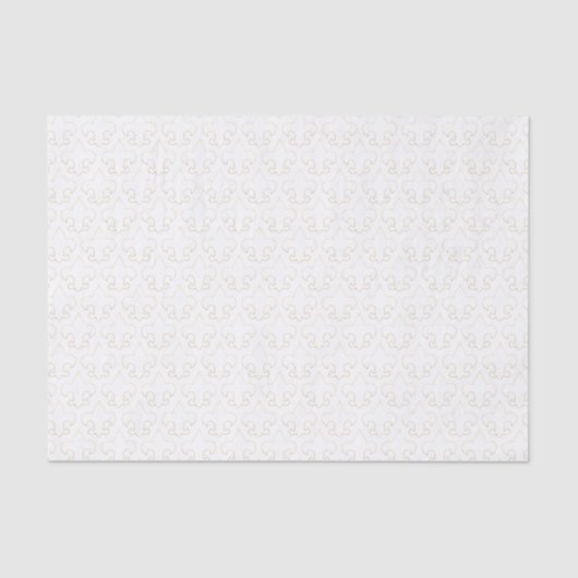 Elegant White & Gold Fleur De Lis-weefselpapier Tissuepapier (Voorkant)