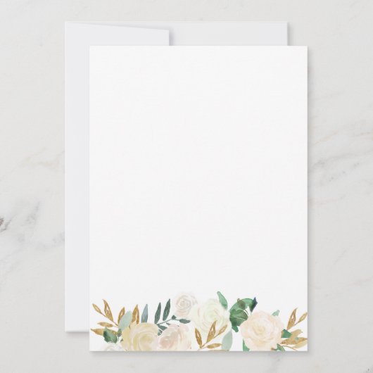 Elegant White Gold Floral | Alle ouders die Kaart (Achterkant)