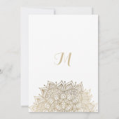 Elegant white gold floral mandala Save the Date Kaart (Achterkant)