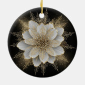 Elegant White & Gold Floral Ornament (Achterkant)
