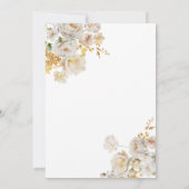 Elegant White Gold Floral Waterverf Wedding Kaart (Achterkant)