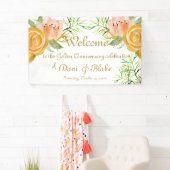 Elegant White Gold Floral Welcome Banner (Insitu)