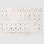 Elegant White & Gold Foil Kerststerren & Waves Tissuepapier (Voorkant)