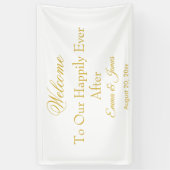 Elegant White Gold gelukkig altijd na het huwelijk Spandoek (Verticaal)