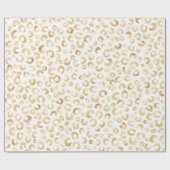 Elegant White Gold Glitter Leopard Animal Print Cadeaupapier (Vlak)