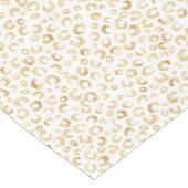 Elegant White Gold Glitter Leopard Animal Print Korte Tafelloper (Hoek)