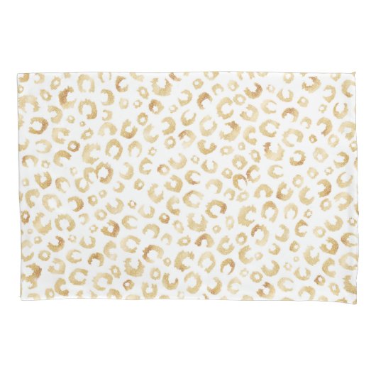 Elegant White Gold Glitter Leopard Animal Print Kussensloop (Voorkant)