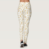 Elegant White Gold Glitter Leopard Animal Print Leggings (Achterkant)