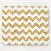 Elegant White Gold Glitter Zigzag Chevron Pattern Muismat (Voorkant)