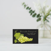 Elegant White Gold Grapes Winery Visitekaartje (Staand voorkant)