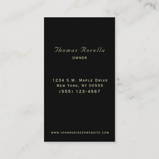 Elegant White Gold Grapes Winery Visitekaartje (Achterkant)