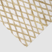 Elegant White Gold Grunge Diagonal Stripes Luxe Tissuepapier (Detail)