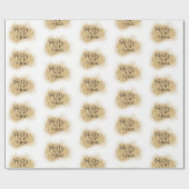 Elegant White Gold Happy New Year calligraphy Cadeaupapier (Vlak)