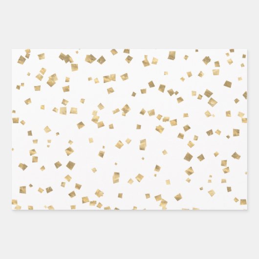 Elegant White & Gold Kerstfeestdag Inpakpapier Vel (Voorkant 3)