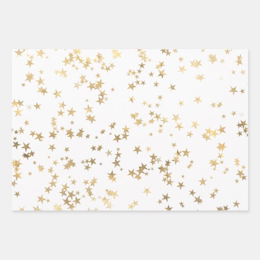 Elegant White & Gold Kerstfeestdag Inpakpapier Vel (Voorkant 2)