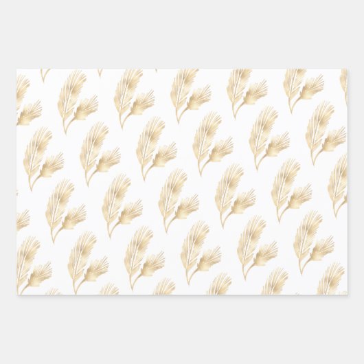 Elegant White Gold Kerstmis Inpakpapier Vel (Voorkant)