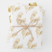 Elegant White Gold Kerstmis Inpakpapier Vel (In situ)