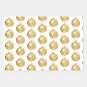 Elegant White Gold Kerstmis Inpakpapier Vel (Voorkant 3)