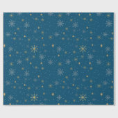 Elegant White Gold-kerstsnowflakes Cadeaupapier (Vlak)