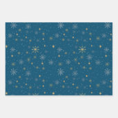 Elegant White Gold-kerstsnowflakes Inpakpapier Vel (Voorkant)