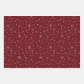 Elegant White Gold-kerstsnowflakes Inpakpapier Vel (Voorkant 3)