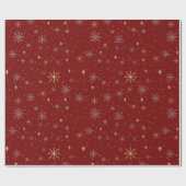 Elegant White Gold kerstsnowflakes Wrapping P Cadeaupapier (Vlak)