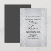 Elegant White Gold Lace Gray Black Weddencard Kaart (Voorkant / Achterkant)