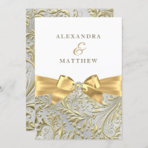 Elegant White & Gold Leaf Bow Wedding