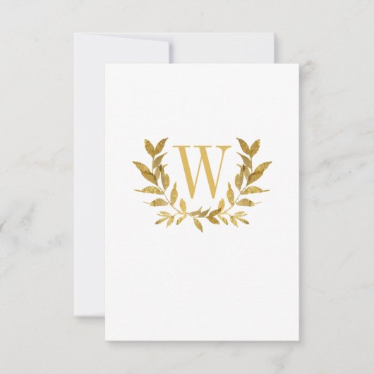Elegant White Gold Leaf Modern Chic Wedding Bedankkaart (Voorkant)
