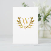 Elegant White Gold Leaf Modern Chic Wedding Bedankkaart (Staand voorkant)
