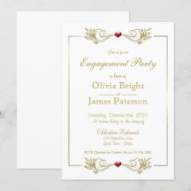 Elegant White Gold Lijst Heart Engagement Party