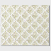 Elegant White Gold Lotus Flower Pattern Cadeaupapier (Vlak)