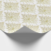 Elegant White Gold Lotus Flower Pattern Cadeaupapier (Hoek)