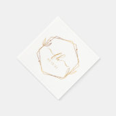 Elegant White Gold Luxury Floral Monogram Weddensc Servet (Hoek)