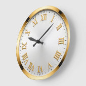 Elegant White & Gold Luxury Grote Klok (Hoek)