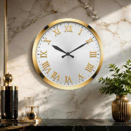 Elegant White & Gold Luxury Grote Klok