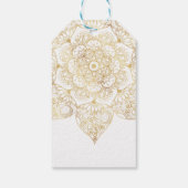 Elegant White Gold Mandala Floral Cadeaulabel (Achterkant)