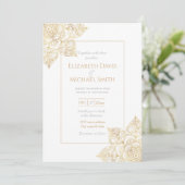 Elegant White Gold Mandala Floral Kaart (Staand voorkant)