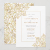 Elegant White Gold Mandala Floral Kaart (Voorkant / Achterkant)