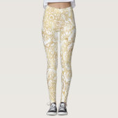 Elegant White Gold Mandala Floral Leggings (Voorkant)