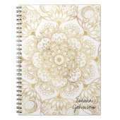 Elegant White Gold Mandala Floral  Notitieboek (Voorkant)
