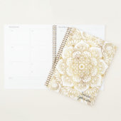 Elegant White Gold Mandala Floral Planner (Display)