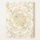 Elegant White Gold Mandala Floral  Planner (Achterkant)