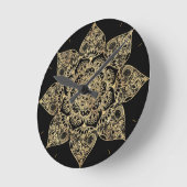 Elegant White Gold Mandala Floral  Ronde Klok (Hoek)