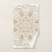 Elegant White & Gold Mandala Handtekening Ontwerp Bad Handdoek (Handdoek)