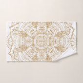 Elegant White & Gold Mandala Handtekening Ontwerp Bad Handdoek (Handdoek)