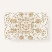 Elegant White & Gold Mandala Handtekening Ontwerp Badge (Achterkant)