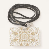 Elegant White & Gold Mandala Handtekening Ontwerp Badge (Achterkant met draagriem)